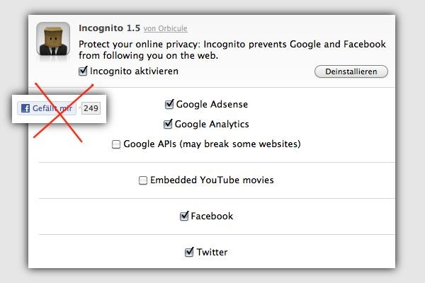 Safari Erweiterung Incognito